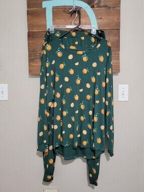 Kyte Baby Orange Print Bamboo Sustanable Lightweight Pajama Set XXL